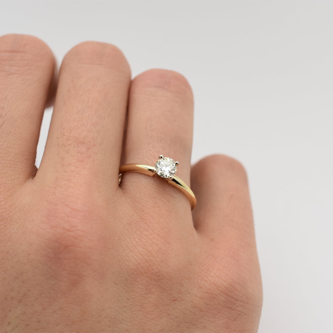 Diamond Engagement Ring 0.50CT / Vintage Old European Cut Diamond