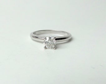 Diamond Engagement Ring 0.50ct / Classic Setting Diamond Engagement Ring / 14k White Gold Diamond Solitaire Ring / Prong Set Diamond Ring
