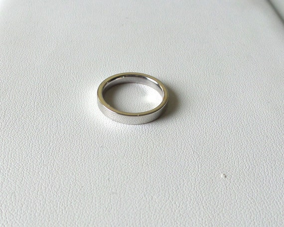 ハンドメイド 14K ホワイトゴールド 結婚指輪 - 3mm ミニマリスト
