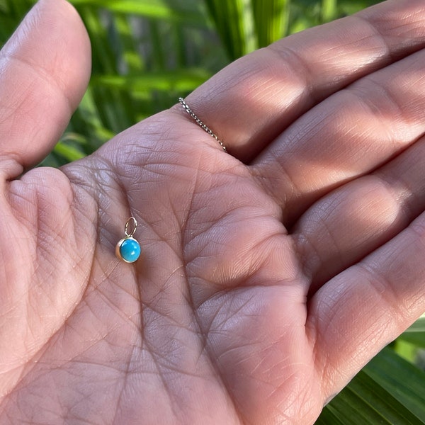 Turquoise Pendant / 14k Gold Turquoise Pendant / Natural Turquoise Pendant / Layering Turquoise Pendant / Minimalist Turquoise Pendant