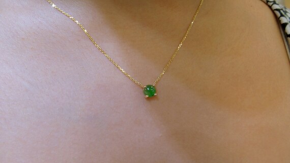 Jade Necklace/ 14k Gold Jade Necklace 