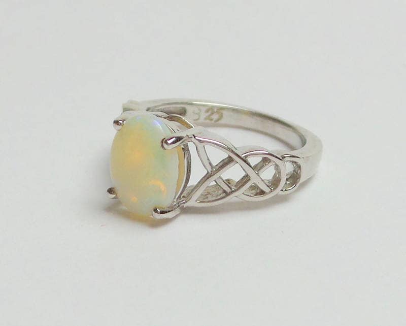 Natural Opal Ring/ Opal Engagement Ring/ Solitaire Opal Ring/ | Etsy