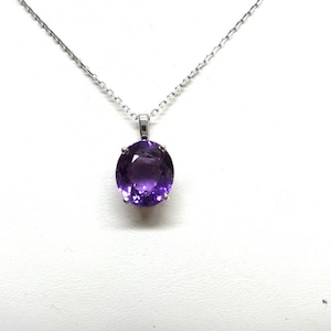Amethyst Necklace / Sterling Silver Amethyst Pendant / Genuine Amethyst Necklace / Silver Amethyst Necklace / February Birthstone