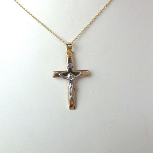 14k Solid Gold Crucifix Necklace: Unisex Religious Gift