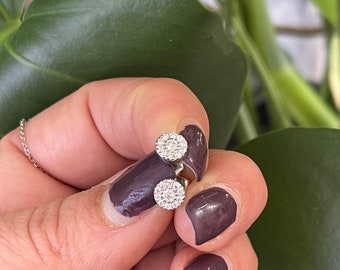 Diamond Cluster Earrings / 14k Gold Diamond Cluster Earrings 0.33 cts / Bridal Diamond Earrings / Everyday Diamond Earrings / Flower Shape
