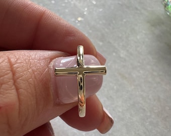Gold Cross Ring 14k Gold, Religious Gift For her, Faith Jewelry