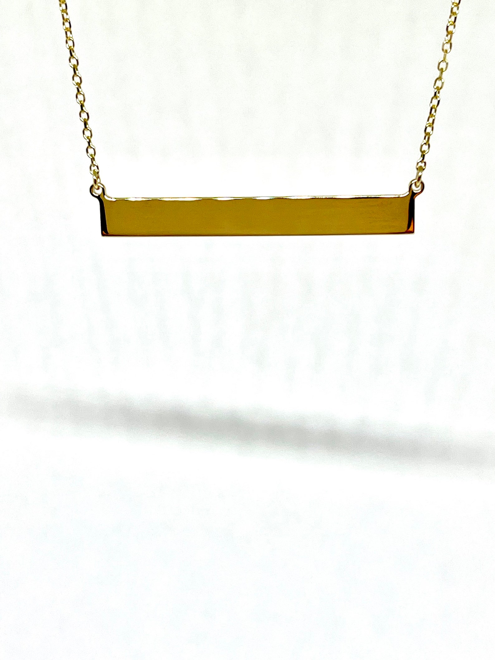 Bar Necklace / 14k Gold Bar Necklace / Gold Bar Necklace / Etsy