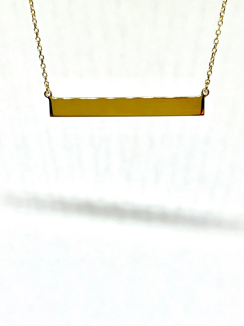 Bar Necklace / 14k Gold Bar Necklace / Gold Bar Necklace / Etsy