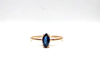 Sapphire Ring / Marquise Sapphire Ring / 14k Gold Sapphire Ring  / Rose Gold Sapphire Ring / September Sapphire Ring / Blue Sapphire Ring