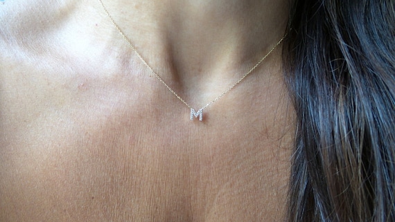 14K Gold Diamond Initial necklace – Bonnie Jennifer