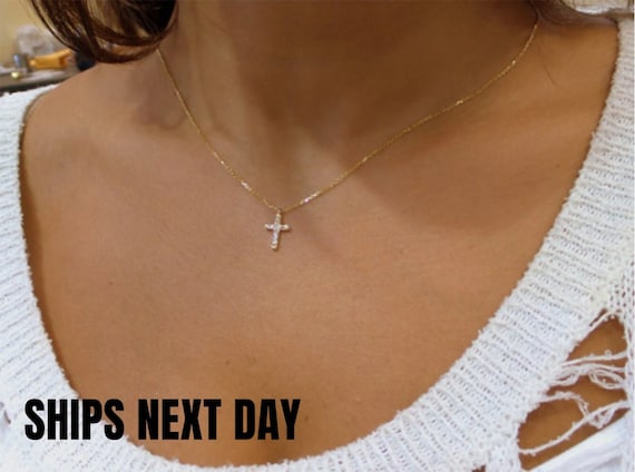 Yellow Gold Diamond Cross Necklace - Ingram Jewelers | Hermitage, TN