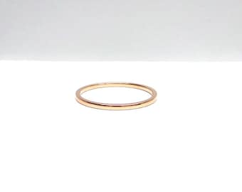 14k Rose Gold Wedding Band / 14k Solid Gold Ring / Gold Ring 1 mm / Simple Gold Wedding Ring / Gold Wedding Ring /Gold Stackable Ring