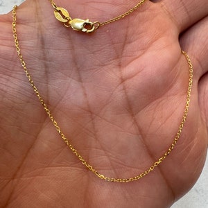 14k Gold Chain / Plain Gold Chain / Solid Gold Simple Gold Chain / Diamond Cut Cable Link Chain