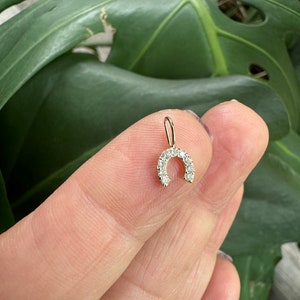 Horseshoe Pendant / Diamond Horseshoe Pendant / 14k Gold Horseshoe Pendant / Mini Horseshoe / Gold Horseshoe / Good Luck Charm/ Birthday