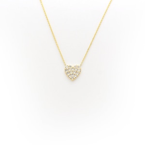 Small Diamond Heart Necklace 0.15ct / 14k Gold Petite Diamond Heart Necklace / Valentines Diamond Heart Necklace / Love Heart Mothers Day