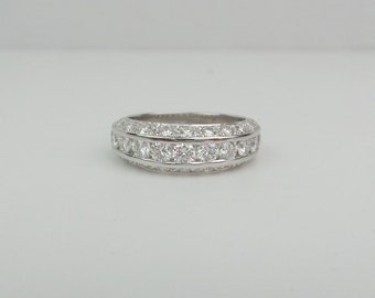 Diamond Wedding Ring / 14k White Gold Multi Stone Diamond Ring / Diamond Wedding Ring / Large Diamond Ring
