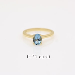 14k Solid Gold Oval Aquamarine Engagement Ring, Unique March Birthstone Ring, Customizable Aquamarine Ring, Elegant Solitaire Ring for Her