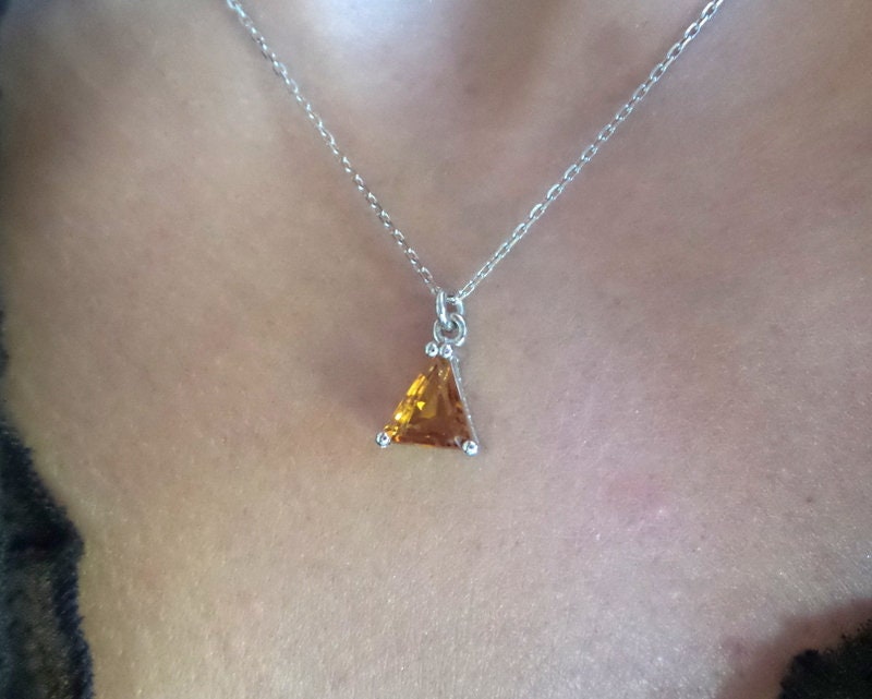 Yellow Citrine Necklace / Sterling Silver Yellow Citrine Necklace