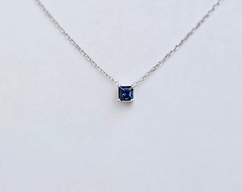 Sapphire Necklace / 14k Gold Sapphire Necklace / Prong Set Sapphire Necklace / September Birthstone / Ceylon Sapphire Necklace /RealSapphire