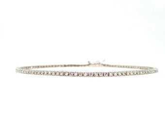 Diamond Tennis Bracelet 1CT / 14K White Gold Diamond Tennis Bracelet / Genuine Natural Diamond Tennis Bracelet / Layering Bridal Tennis