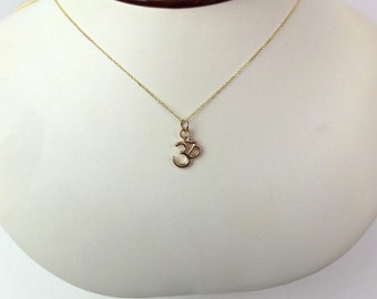 Ohm Necklace / Ohm Yoga Necklace / 14k Gold Ohm Necklace / Meditation Ohm Necklace / Yogi Jewelry