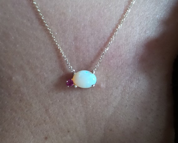 Opal and ruby necklace sale