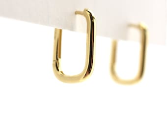 Hoop Earrings (Pair) / 14k Gold Hoop Earrings / Gold Square Hoop Earrings / 14K Gold Hoop Earrings / Everyday Gold Hoop Earrings