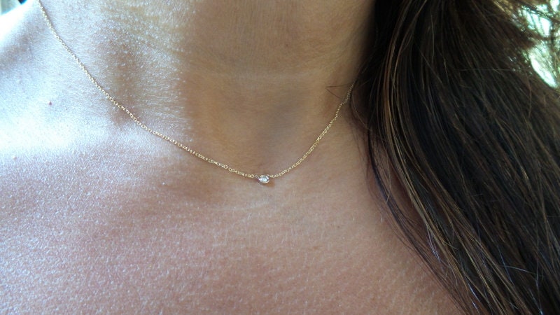 Diamond Solitaire Necklace 0.03CT 
