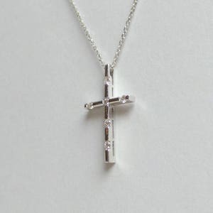 Diamond Cross Necklace/ 14k Gold Diamond Cross Necklace/ - Etsy