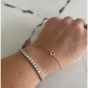 14k Gold Diamond Horseshoe Bracelet: Good Luck Charm