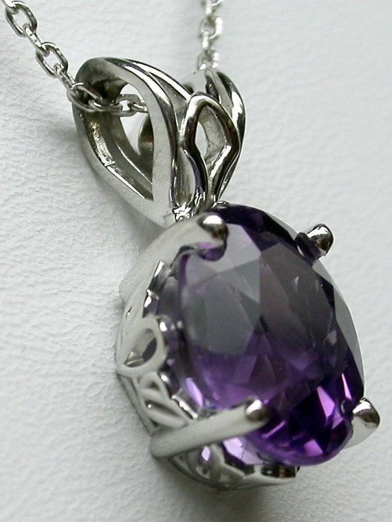 Buy Handmade Oval Amethyst Sterling Silver Necklace: February