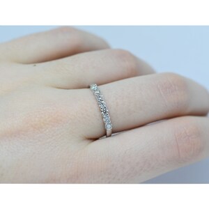 Diamond Ring 0.95ct / 14k Gold Diamond Wedding Ring / Stackable Diamond Ring /  Thin Solid Gold Diamond Ring / Layering Diamond Ring