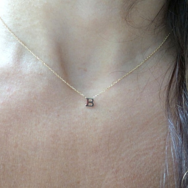 Initial Necklace / 14k Gold Letter Necklace / Minimalist Letter Necklace / Dainty Initial Necklace / Gold Letter Necklace / Birthday gift