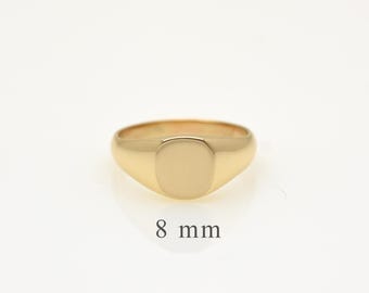 14k gold Signet Ring / Solid Gold Signet Ring / 14k Gold Engravable Signet Ring / Statement Ring / personalized ring