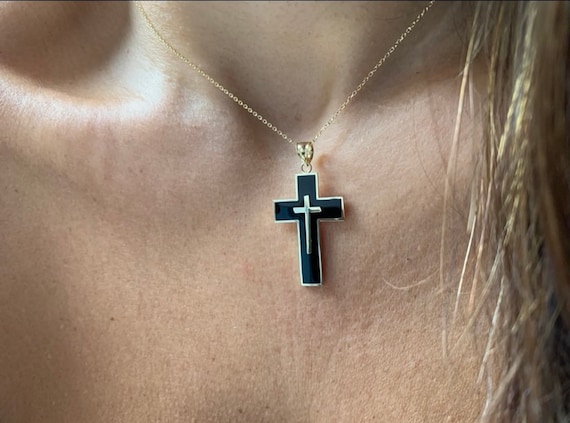 Cross Necklace / Large 14k Gold Cross 