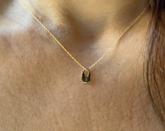 Lock Necklace / 14k Gold Lock Necklace / Mini Lock Necklace / Love Necklace / Girlfriend Gift