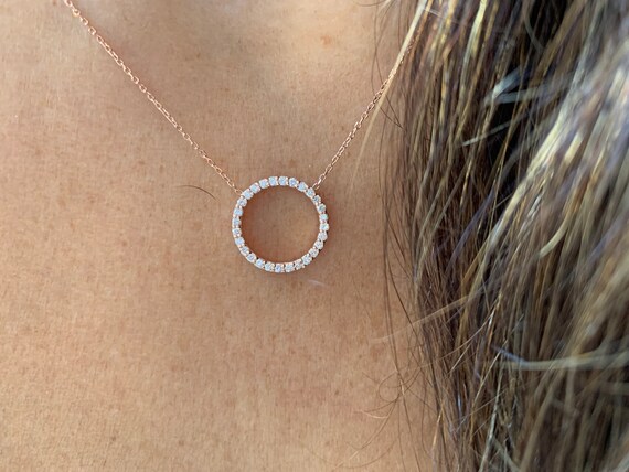 Diamond Circle Necklace 0.30CT / 14K 
