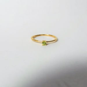 Dainty Peridot Ring: 14k Yellow Gold August Birthstone