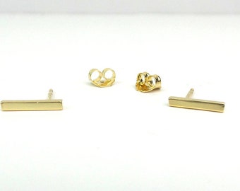 Gold Bar Earrings / Bar Earrings / Gold Bar Pushback Earrings / Small Bar Earrings / Trendy Bar Earrings