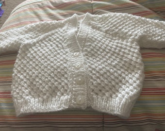 White knitted cardigan