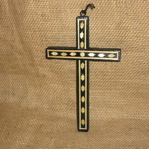 New Mexico Style Straw Applique Old Rugged Cross Straw Marquetry Cross wheat weaving straw inlay religious Christian gift handmade