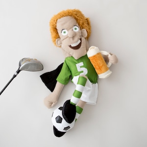Golf club headcover - Custom made body portrait- Fathers DAY  GOLF  gift