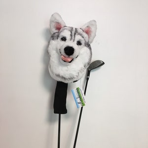 Personalisierte GOLF Headcover- Portrait- Siberian Husky, Golf GESCHENK, Hunde Replica