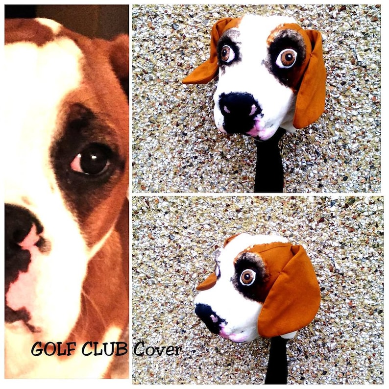 GOLF club head cover Custom Dog portrait Boxer golf Etsy