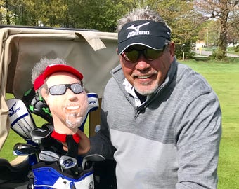 Custom Caricature Golf Club Headcover, Personalized Golfer Portrait