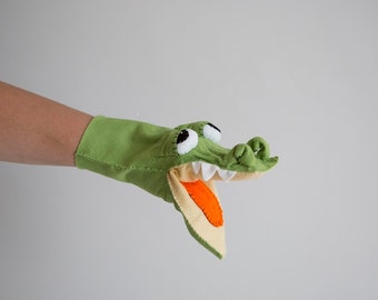 CROCODILE Pattern PDF -  Felt Hand puppet ,great for action songs Snap - DIY puppet Jungle animal