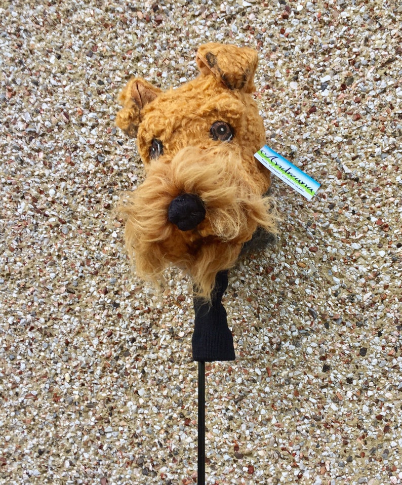 Custom Golf headcover Welsh Terrier , Airedale dog portrait image 1