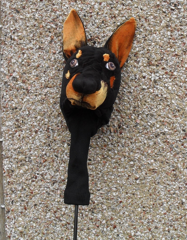 GOLF club head cover ,Custom Dog portrait Doberman , golf accessories ,Father's day GOLF GIFT image 6