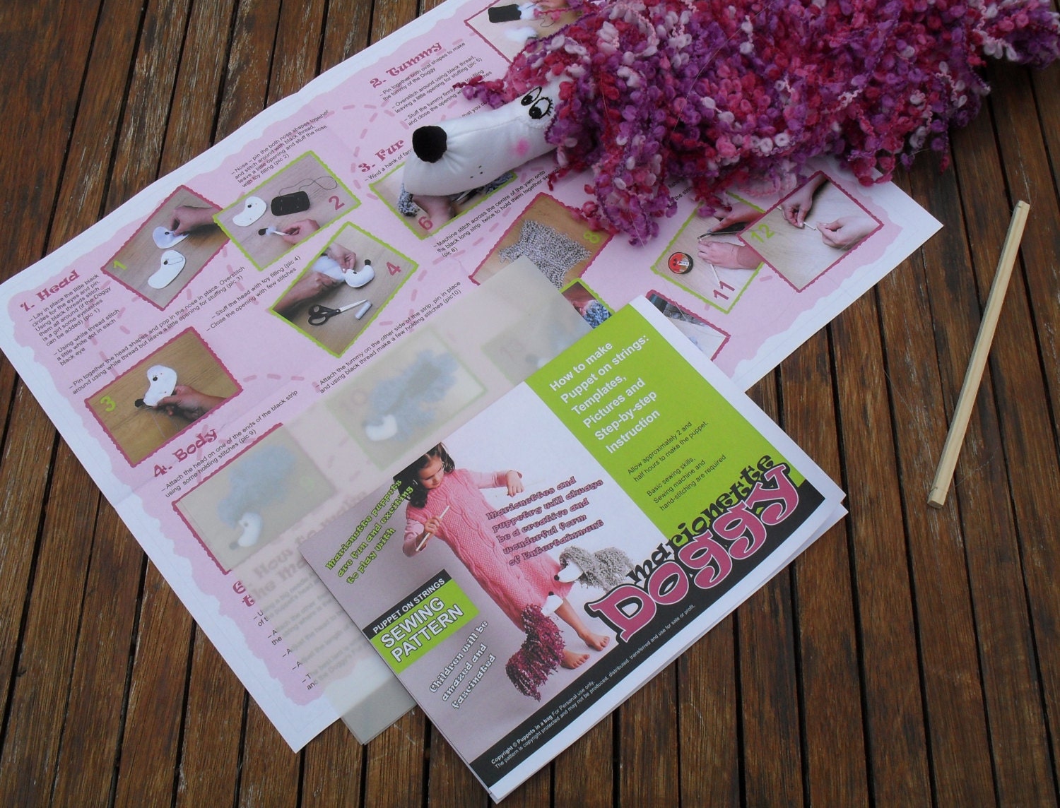 Dog Marionette puppet on Strings sewing PATTERN Pdf how to - Etsy