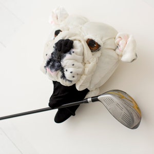Golf club headcover ,Custom  DOG portrait  Bulldog ,golfer gift